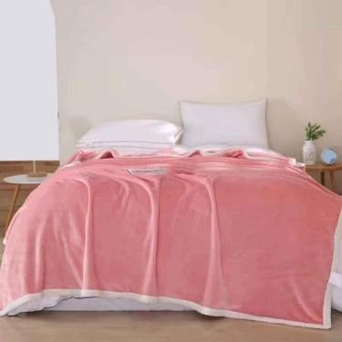 Imagem de Cobertor de lã com peso para mulheres, homens, para cama, adulto, longo, duplo, solteiro, para sofá, macio, confortável, lavável na máquina para uso na primavera e outono (rosa 2.180 * 200 cm)