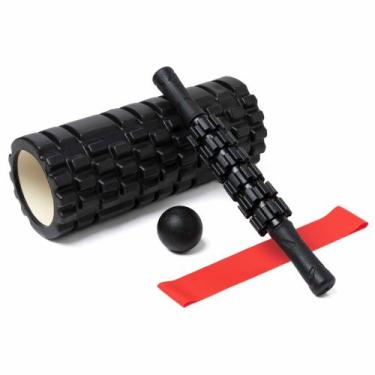 Imagem de Kit Rolo De Massagem E Bastão Liberação Miofascial Bola Lacrosse - Max