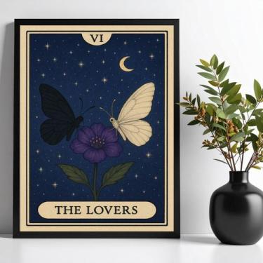 Imagem de Quadro Carta Tarot The Lovers - Borboletas 33X24Cm - Vidro - Quadros O