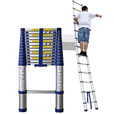 Imagem de Escada telescópica 8m 7m 6m 5m 4m 3m 2m 1m Alto, Escadas de extensão telescópica para trabalho ao ar livre em casa, loft, carga 150 kg (tamanho: 1,4 m 1,4 m) Cenário bonito