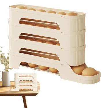 Imagem de Organizador de ovos | Armazenamento automático de ovos – Organizadores e armazenamento empilháveis para casa, prateleira ventilada de alimentos para porta de geladeira, balcão de cozinha