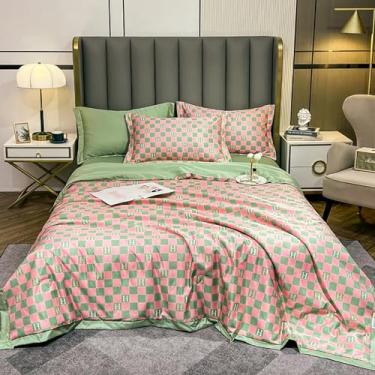 Imagem de Cobertor de luxo de verão, mantas de cama de verão, edredom leve, edredom de algodão, colcha de verão, colcha fina gelada, estampa floral, para todas as estações, 020,200 × 230 cm