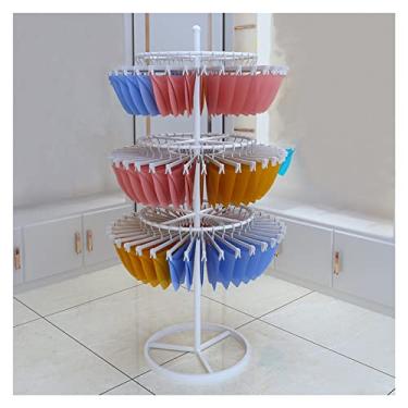 Imagem de Prateleira giratória para exibição de roupas íntimas, suporte organizador de roupas para sutiãs/calças curtas/camisolas/cachecóis, varões de armário para pendurar roupas, moldura de ferro, 148 cm de