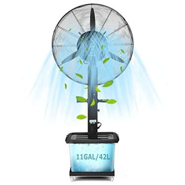 Imagem de FENOKD Ventilador de nebulização ao ar livre, névoa de ventilador industrial com 3 configurações de energia, tanque de 11 galões e oscilação de 90°, quintal externo de restaurante, ventilador de