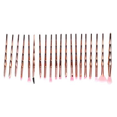 Imagem de Conjunto de pincéis de maquiagem macio e fofo em pó blush pincéis de sobrancelha 20 peças kit de pincel cosmético profissional para mulheres rosto aplicação de maquiagem de olhos
