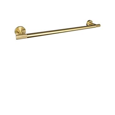 Imagem de Acessórios de banheiro escovados dourados conjunto de ferragens barra de toalha suporte de papel suporte de roupão gancho de sabão prato toalha cabide prateleira escova de vaso sanitário, suporte de