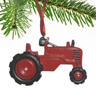 Imagem de Enfeite de trator de Natal | Enfeites de resina de árvore de Natal penduráveis, decoração rústica de veículo de férias para escritório, hotel, casa, jardim, apartamento, fazenda, quintal, fazenda