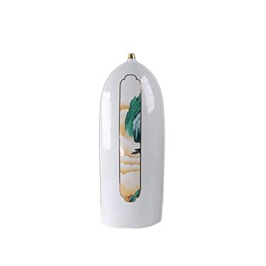 Imagem de Yalych Vaso decoração escritório vaso de cerâmica novo modelo de decoração chinesa sala de vendas móveis de escritório decoração de casa cidade vaso de mesa decoração de casa (tamanho: D)