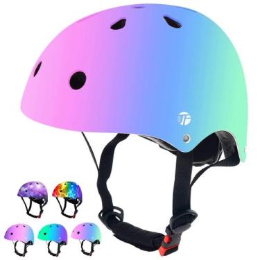 Imagem de Capacete de skate JeeFree ajustável em gradiente de cor de 3 a 14 anos