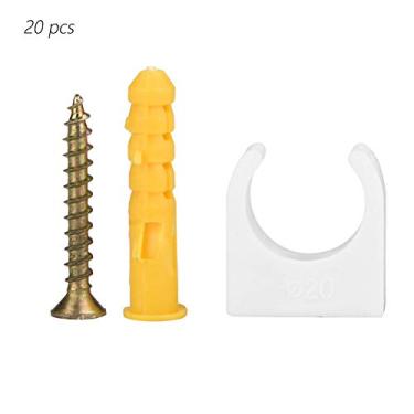 Imagem de Braçadeira de tubulação em forma de u braçadeiras de tubulação de gás de água de plástico clipes de fixação de suporte resistente para sistemas de encanamento HVAC Material PPR (20mm + parafuso 20pcs)