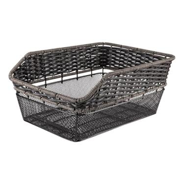 Imagem de IEUDNS Cesta de bicicleta traseira, cesto de transporte, organizador universal, bagageiro de bicicleta, caixa de armazenamento para acampamento, meninos e, Preto