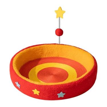 Imagem de MotiveTech Arranhador para Gatos, Cama para Afiar as Garras, com Bola, Brinquedo Interativo para Gatos e Animais de Pequeno Porte - Ideal para Ambientes