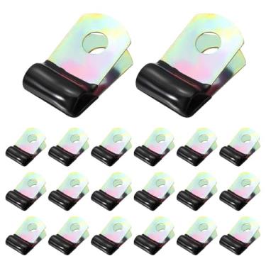 Imagem de HARFINGTON 20 braçadeiras revestidas de vinil 1/4 polegada (6 mm) grampo de tubo mergulhado de vinil clipe de alça para instalação doméstica industrial automotiva fio de tubulação