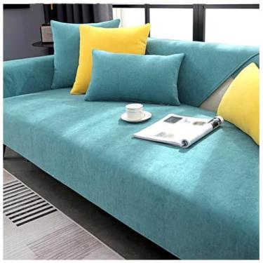 Imagem de SPXMQSS Capas de sofá para sofá secional, capas de sofá macias, capas de sofá de chenille de 1/2/3/4 lugares, antiderrapantes, capas de almofada de sofá em forma de L, protetor de móveis G 110 x 180