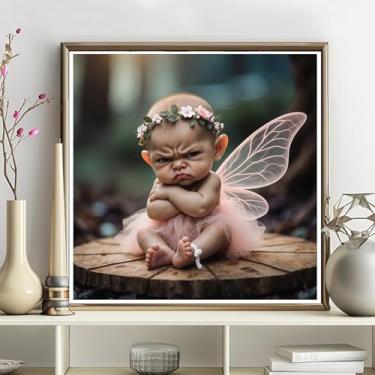 Imagem de Kits de arte de diamante 5D para adultos - kits de pintura de diamante de elfo faça você mesmo, broca redonda completa - bordado de cristal em ponto cruz para decoração de parede, presentes de Natal