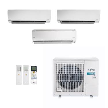 Imagem de Ar-Condicionado Multi Split Inverter Fujitsu 27.000 (2x Evap HW 9.000 + 1x Evap HW 24.000) Quente/Frio 220V