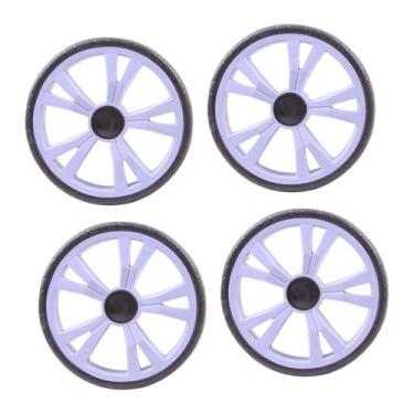 Imagem de MERIGLARE 4 peças de rodas de carrinho de compras, rodas únicas de EVA, rodízios práticos, peças de reposição com rolamento duplo, polia de substituição para