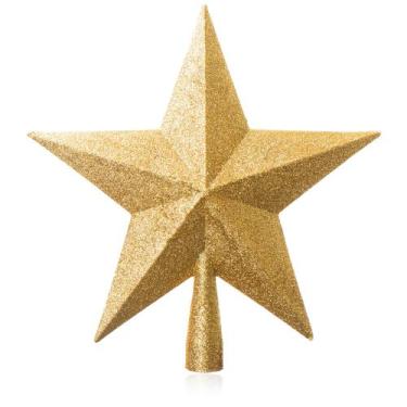 Imagem de Estrela de Natal De Luxo Para o Topo da Árvore Dourada 19cm - Evolutio