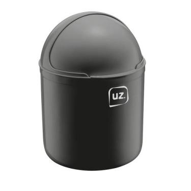 Imagem de Lixeira Para Pia Cozinha Cesto De Lixo 4 Litros Plástico UZ350, Preto