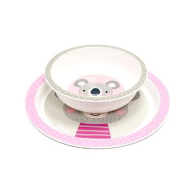 Imagem de Kit Prato e Tigela Coala com Ventosa, Design Seguro, Pontas Arredondadas, Resistente, Prático, para Refeições Infantis, Ideal para Microondas, Freezer e Lava-louças