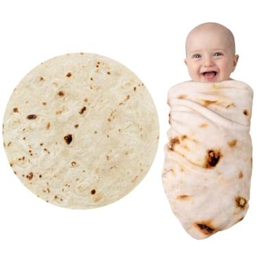 Imagem de Jorbest Cobertor de bebê Burritos Tortilla, cobertor de taco, de flanela macia, 285 g/m², presentes engraçados para chuveiro, meninos e meninas, recém-nascidos de 0 a 3 6 9 meses (amarelo, 91 cm)