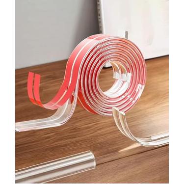 Imagem de Protetor de 3 FTE- dge 100% silicone, cantos de impermeabilização protetores transparentes, pré-fita adesiva macia para segurança, armários de mesa móveis amortecedor (2/5x2/12.7 cm)
