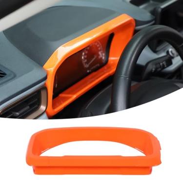 Imagem de TOYCIDFG Acabamento da capa da moldura do painel de instrumentos para Ford Maverick 2022 2023 2024 2025, acessórios de decoração de interiores de carro (laranja)
