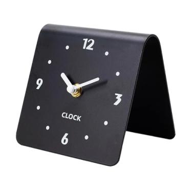 Imagem de Ｂｅｓｇａ Relógio de mesa moderno e minimalista, perfeito para quarto infantil, sala de estar, prateleira, mesa de cabeceira e decoração de casa, Preto