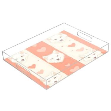 Imagem de STAYTOP Bandeja de servir de acrílico Wolf 15,7 × 11,20 cm, bandejas decorativas à prova de derramamento, organizador de bancada para café da manhã, chá, comida, maquiagem