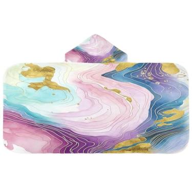 Imagem de CEBUGI Toalha de banho com capuz de fundo abstrato para crianças toalha de banho macia absorvente com capuz 127 x 59,7 cm toalha de banho de praia para meninos e meninas