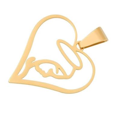 Imagem de Nossa Senhora De Fatima Pingente Dourado Aço Inoxidável 316L - Plb