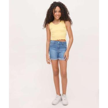 Imagem de Short Juvenil Jeans Barra Dobrada Tam 10 a 16-75144 - ECXO JEANS, 10, 