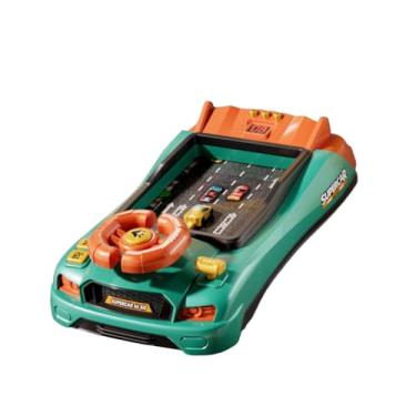 Imagem de KiBcsLic Volante de brinquedo com simulador de direção, controle de direção simulado, brinquedo educativo portátil para meninos de 3 anos, presente de, Versão com Temporizador Verde