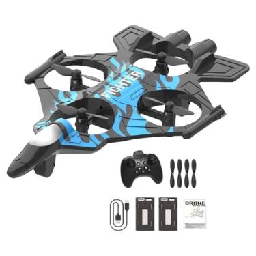 Imagem de Dynwave Avião RC de controle remoto com giro de 360°, para, fácil de controlar, planador RC de asa fixa para crianças, Azul com 2 Baterias