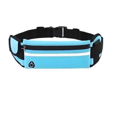 Imagem de Pochete Fitness Corrida Academia Bike Multifuncional Porta Água Celular Documento Com Saída de Fone Impermeável (Azul)