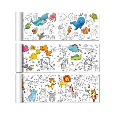 Imagem de Rolo De Papel Para Colorir E Desenhar DIY Para Crianças 0.9/3M, Papel 