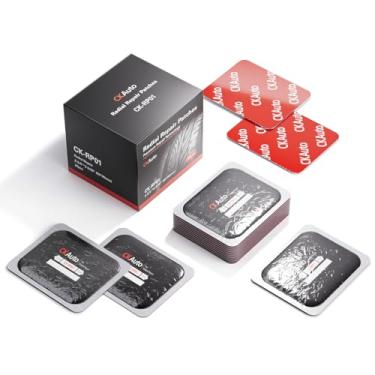 Imagem de CKAuto Kit de remendo de reparo de pneu radial resistente, kit de reparo de plugue de pneu plano para carros, vans, SUVs, ônibus e caminhões pesados trator veículos agrícolas, retangular 2-3/12.7 cm*3