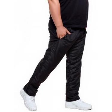 Imagem de Calça Plus Size Masculina Tactel  Popular Casual Treino Academia Bolsos Laterais-Masculino