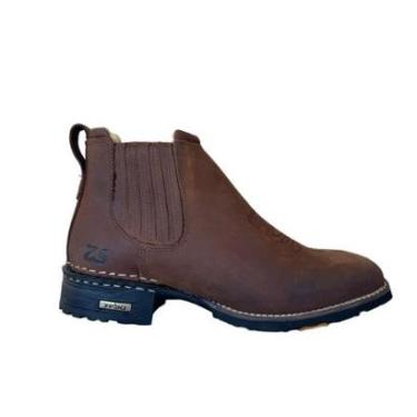 Imagem de Botina Zebu em Couro Bico Quadrado Masculina 57020 Terra-Masculino