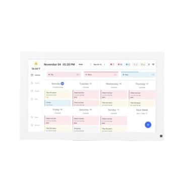 Imagem de Diydeg Calendário Digital Inteligente 15,6 polegadas, Tela Sensível ao Toque Full HD 1080p, Planejador Digital Interativo, 32GB, Montável na Parede ou Mesa, para Agendas Familiares (Branco)