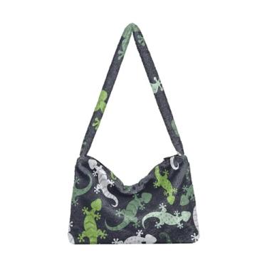 Imagem de Bolsas de ombro de galinha, sacola, bolsa de ombro feminina, Lagartixas coloridas, One Size