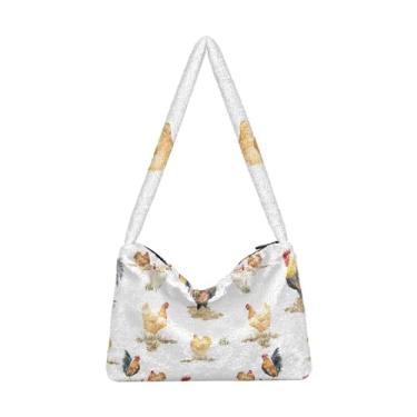Imagem de Bolsas de ombro de galinha, sacola, bolsa de ombro feminina, Galinha, One Size