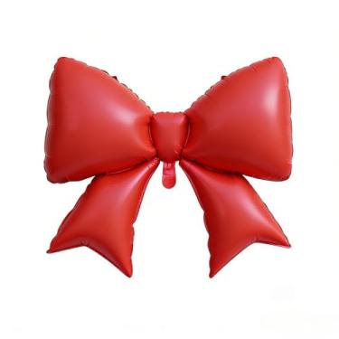 Imagem de 4 balões grandes de laço vermelho fosco - decoração de festa elegante de textura suave, perfeito para aniversário, dia dos namorados, casamento e fotos de pano de fundo de noivado, centros de mesa