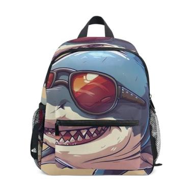 Imagem de GAIGEO Cool Cartoon Shark Toddlers Backpack Toddler Boys Backpack with Front Pocket, Safety Whistle for Ages 3-8