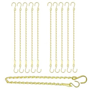 Imagem de Ganchos de armazenamento RIFNY 24", correntes suspensas douradas, 10 u