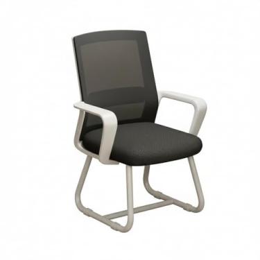 Imagem de Cadeira de escritório ergonômica com suporte lombar e encosto de malha respirável - ideal para casa e trabalho (pernas de cadeira velha - almofada de látex - branca e preta)