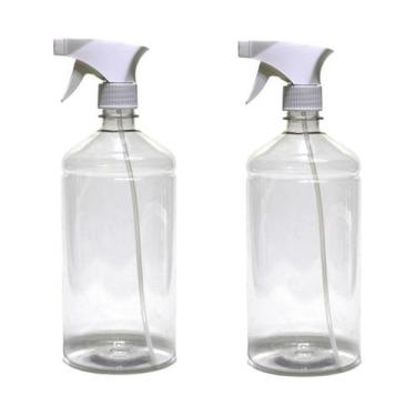 Imagem de 2 Frasco Borrifador Spray 1000ml Cilíndrico Gatilho - Idealiza