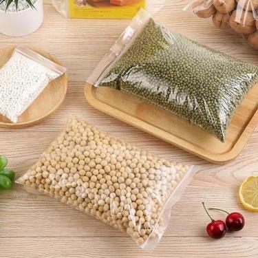 Imagem de 100 Saco Hermético Fecha Fácil Ziplock Freezer Multiuso N7 P - Idealiz