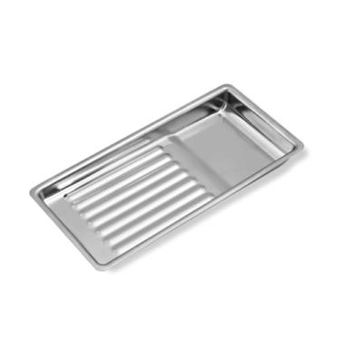 Imagem de 1 bandeja de aço inoxidável para manicure, ferramentas de beleza, suporte de prato com ranhuras para salão de beleza