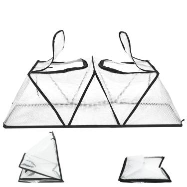 Imagem de Cobertura de plantas aceleradoras de fileiras de jardim, 128 x 33 x 35 cm, capas de fileiras de vegetais com porta dobrável com zíper, mini capa de estufa dobrável com dois orifícios de ar para